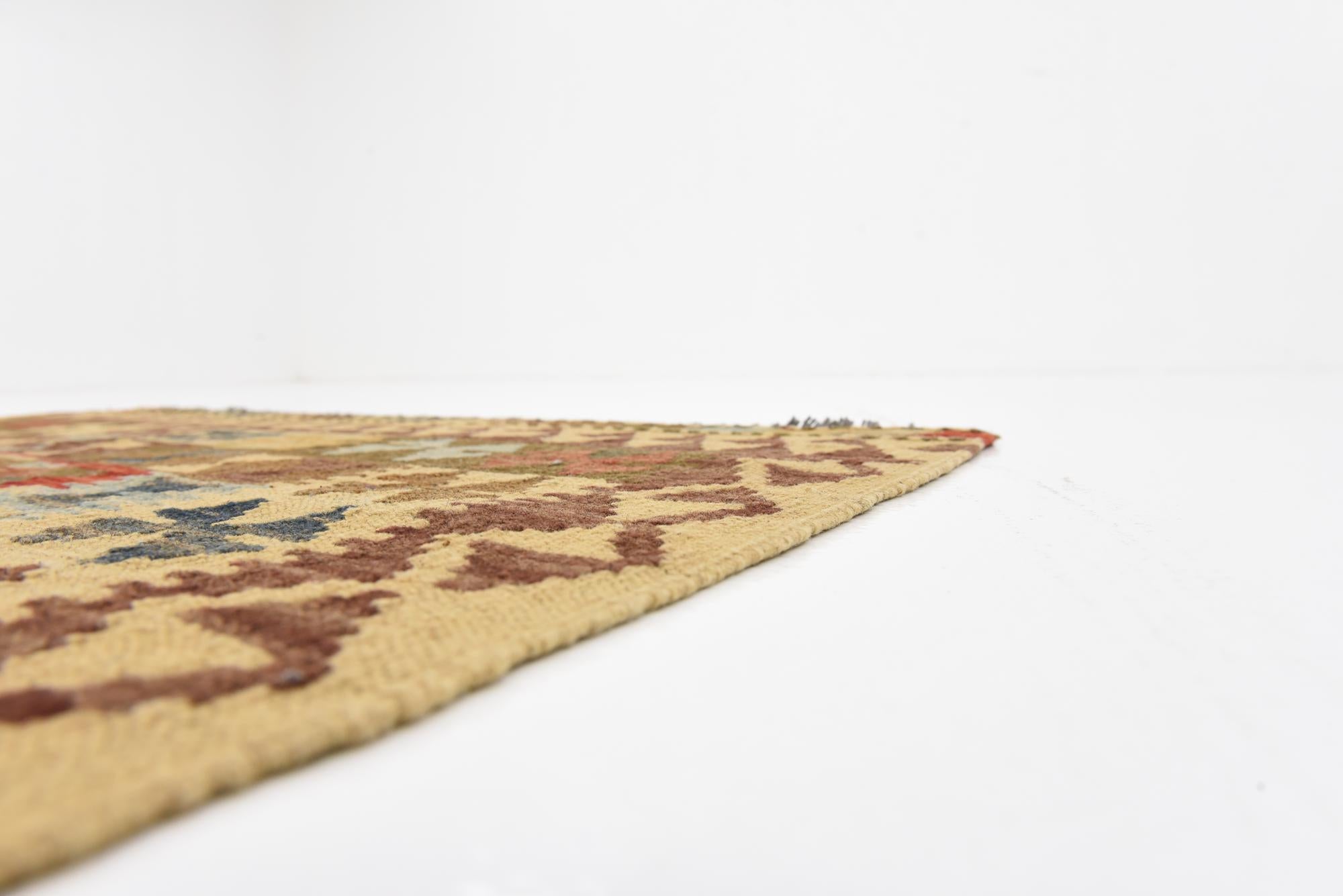 3' 3 x 6' 7 Hand Woven Kilim Maymana Wool Runner Rug
