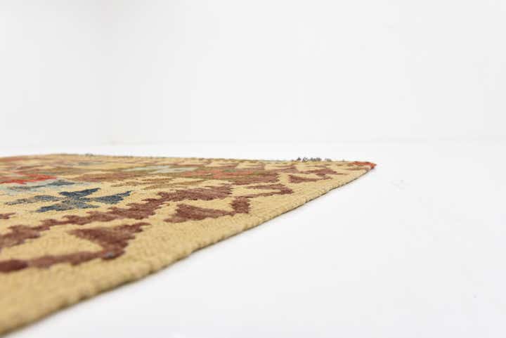 3' 3 x 6' 7 Hand Woven Kilim Maymana Wool Runner Rug