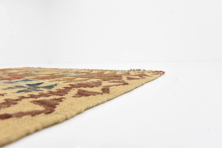Detail image of 3' 3 x 6' 7 Hand Woven Kilim Maymana Wool Runner Rug