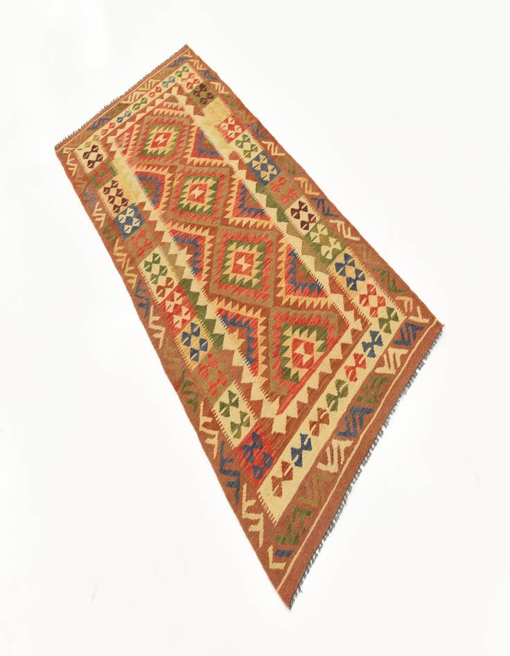 Detail image of 3' 4 x 6' 8  Hand Woven Kilim Maymana Runner Rug