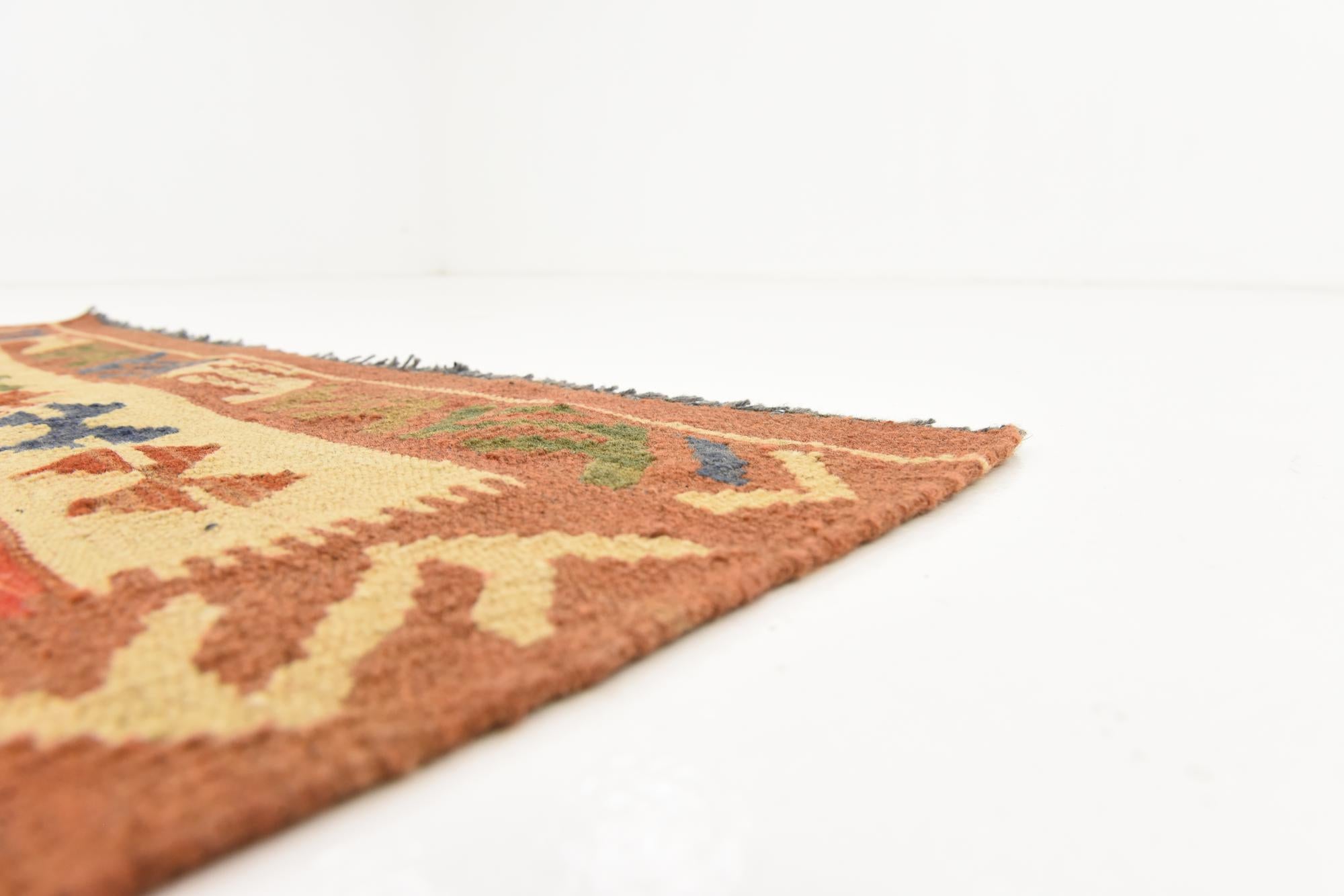 3' 4 x 6' 8 Hand Woven Kilim Maymana Runner Rug