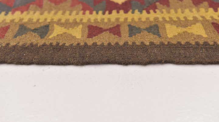 2' x 6' 6 Hand Woven Kilim Maymana Wool Runner Rug