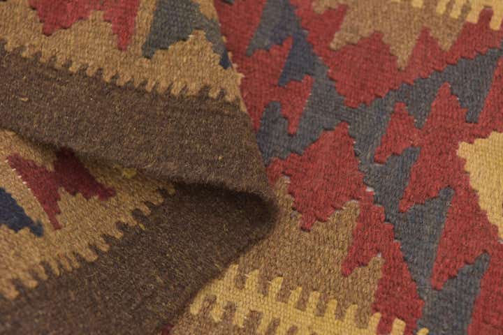 2' x 6' 6 Hand Woven Kilim Maymana Wool Runner Rug