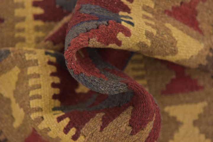 2' x 6' 6 Hand Woven Kilim Maymana Wool Runner Rug