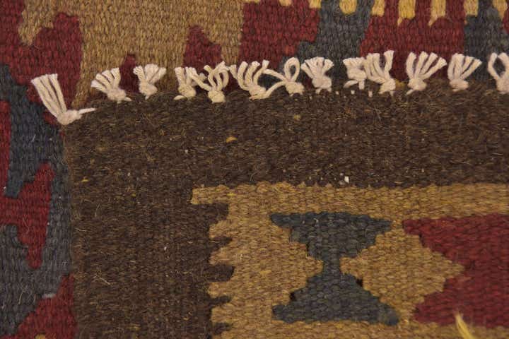 2' x 6' 6 Hand Woven Kilim Maymana Wool Runner Rug