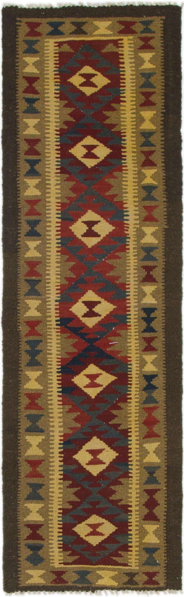 2' x 6' 6 Hand Woven Kilim Maymana Wool Runner Rug