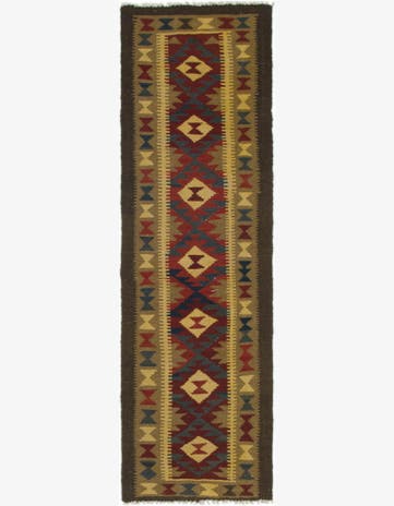 2' x 6' 6 Hand Woven Kilim Maymana Wool Runner Rug