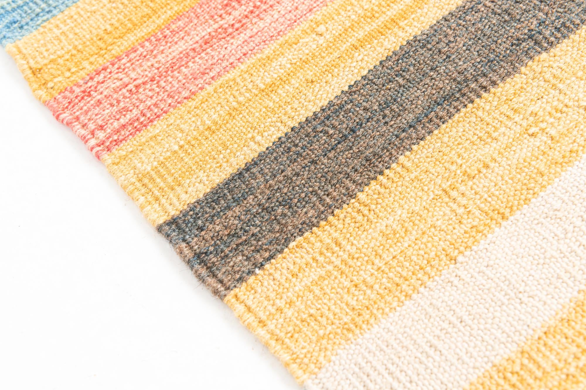 3' 3 x 6' 5 Hand Woven Kilim Maymana Wool Runner Rug