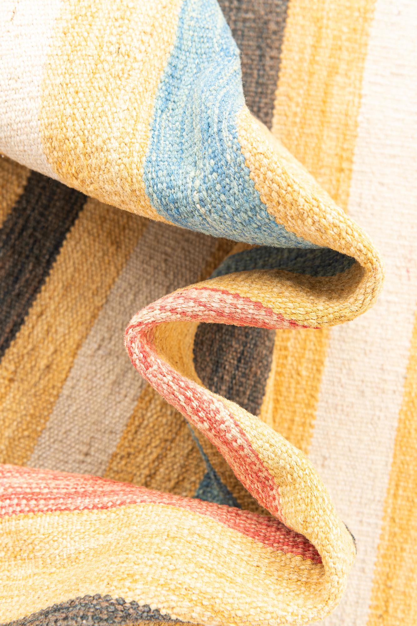 3' 3 x 6' 5 Hand Woven Kilim Maymana Wool Runner Rug
