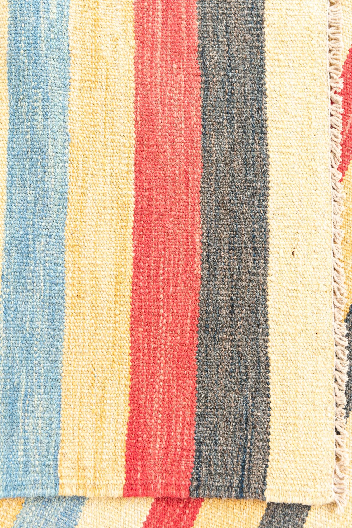 3' 2 x 6' 6 Hand Woven Kilim Maymana Wool Runner Rug