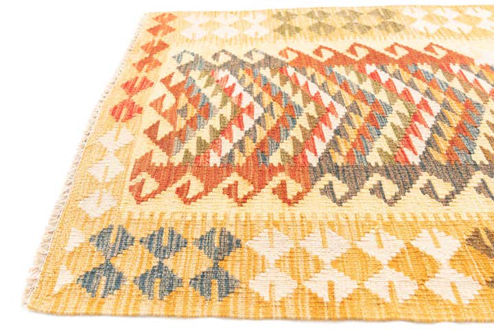 2' 10 x 9' 6 Hand Woven Kilim Maymana Wool Runner Rug