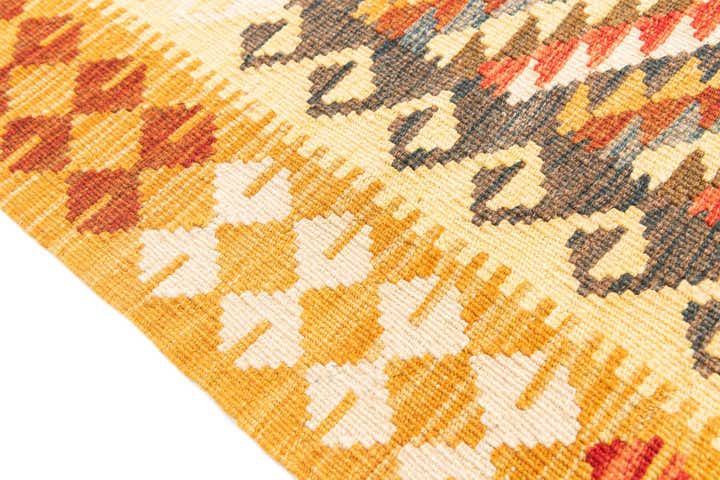 2' 10 x 9' 6 Hand Woven Kilim Maymana Wool Runner Rug