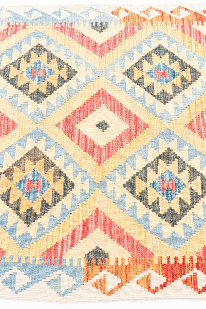 3' 5 x 6' 7 Hand Woven Kilim Maymana Wool Runner Rug