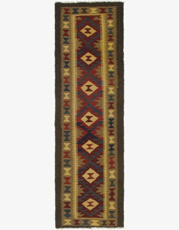 2' x 6' 6 Hand Woven Kilim Maymana Wool Runner Rug