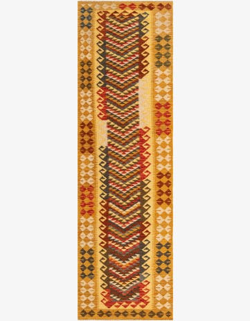 2' 10 x 9' 6 Hand Woven Kilim Maymana Wool Runner Rug