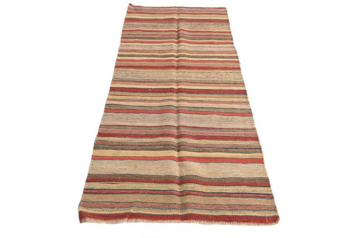 2' 4 x 6' 5 Hand Woven Kilim Modern Wool Runner Rug
