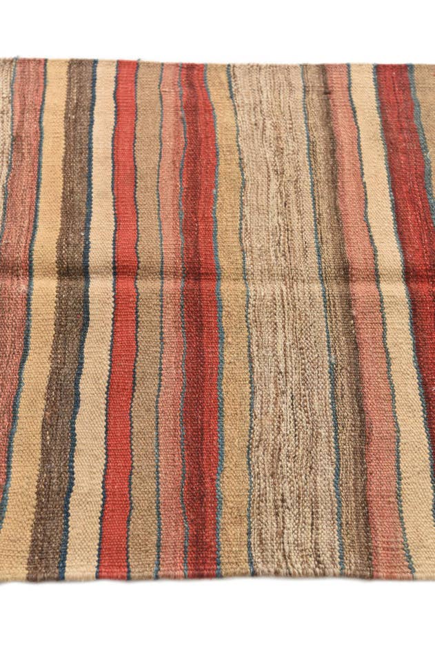 Detail image of 2' 4 x 6' 5 Hand Woven Kilim Modern Wool Runner Rug