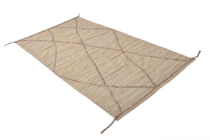 Detail image of 4' 2 x 8' 4 Hand Woven Kilim Modern Wool Runner Rug