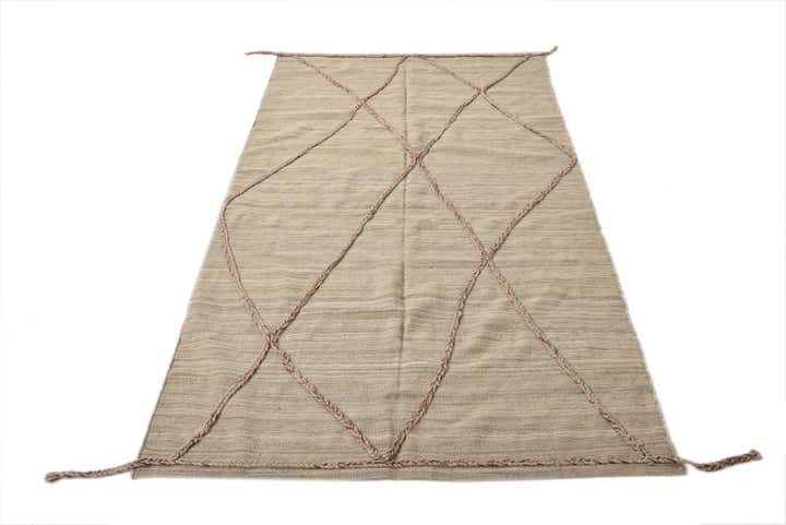 4' 2 x 8' 4 Hand Woven Kilim Modern Wool Runner Rug