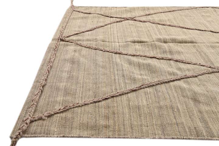 4' 2 x 8' 4 Hand Woven Kilim Modern Wool Runner Rug