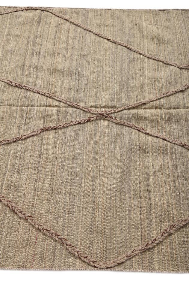 Detail image of 4' 2 x 8' 4 Hand Woven Kilim Modern Wool Runner Rug