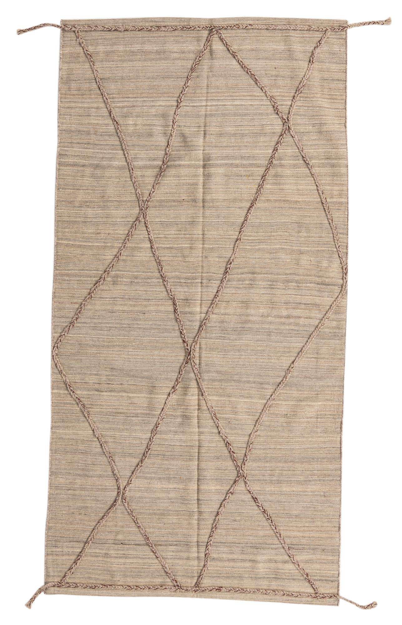 4' 2 x 8' 4 Hand Woven Kilim Modern Wool Runner Rug