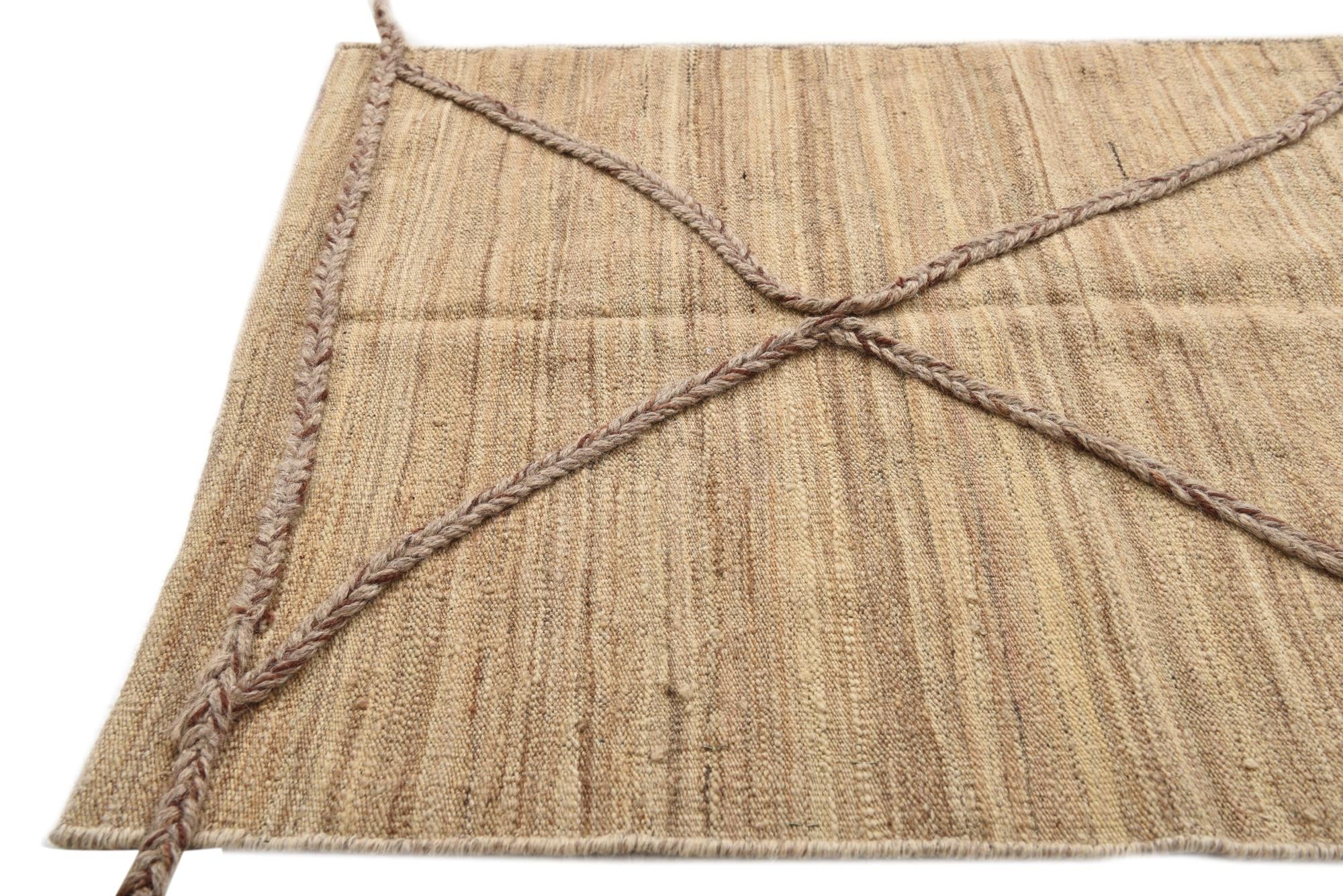 2' 5 x 10' 7 Hand Woven Kilim Modern Wool Runner Rug