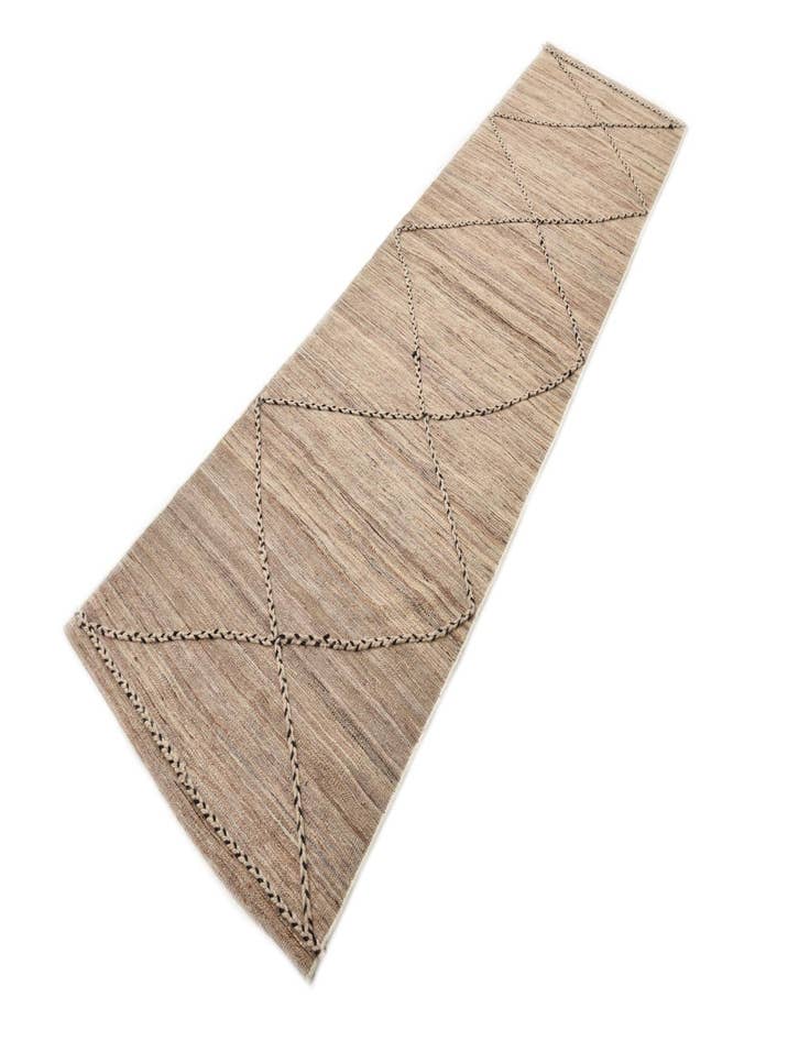 Detail image of 2' 8 x 10'  Hand Woven Kilim Modern Wool Runner Rug