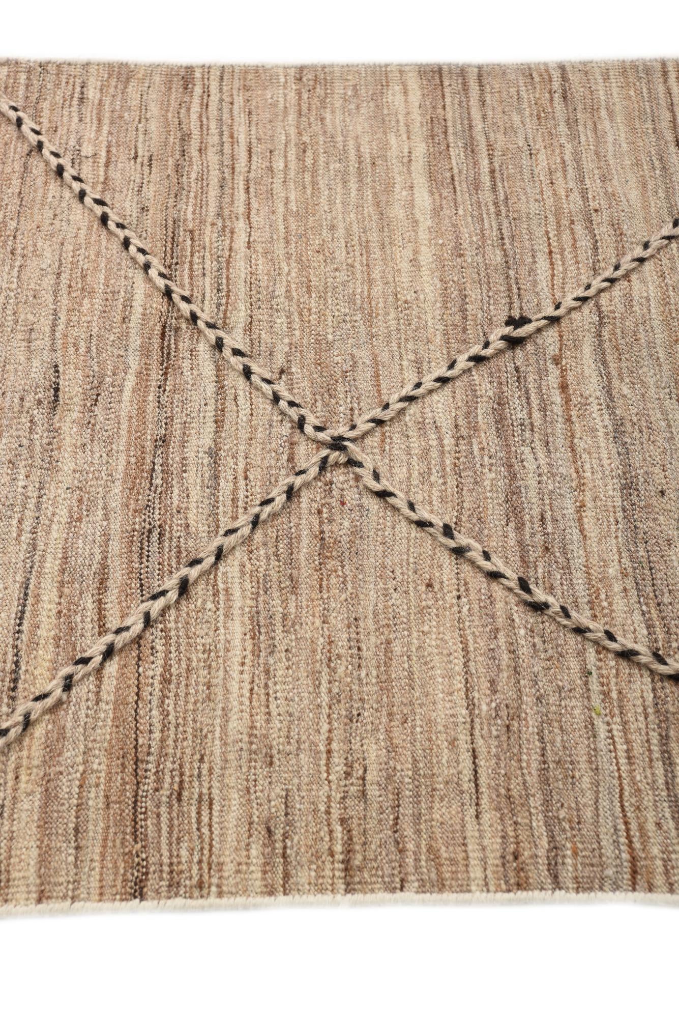 2' 8 x 10' Hand Woven Kilim Modern Wool Runner Rug