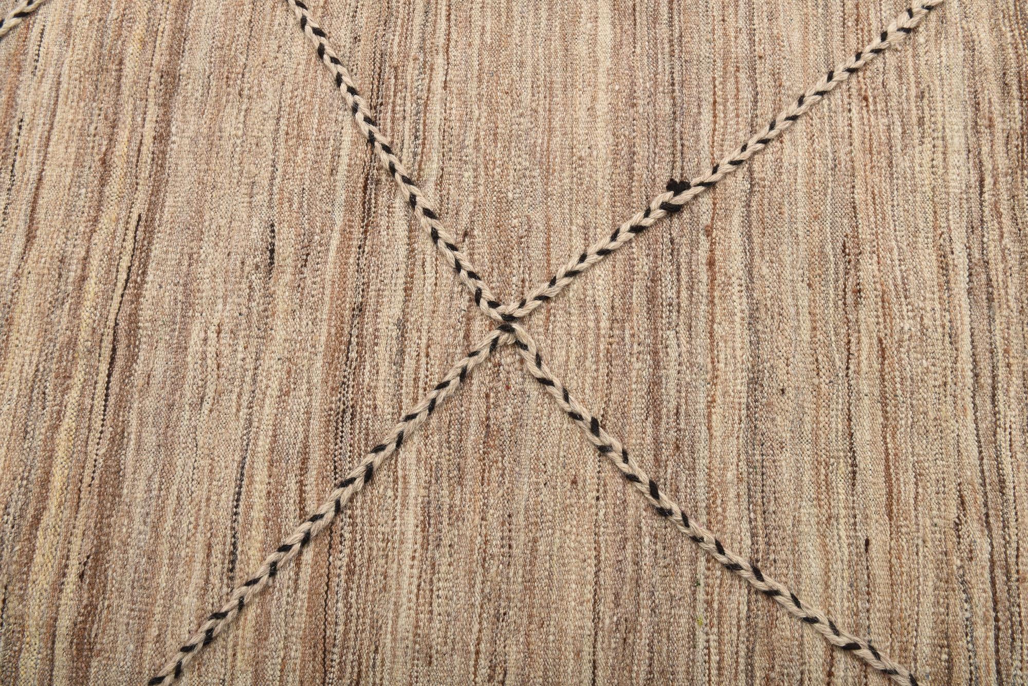 2' 8 x 10' Hand Woven Kilim Modern Wool Runner Rug