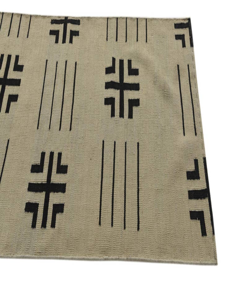 Detail image of 3' x 11'  Hand Woven Kilim Modern Wool Runner Rug