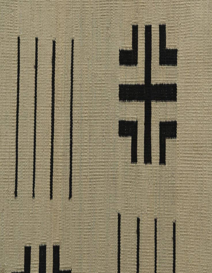Detail image of 3' x 11'  Hand Woven Kilim Modern Wool Runner Rug