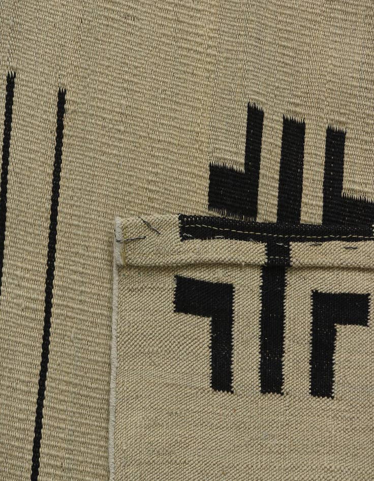 Detail image of 3' x 11'  Hand Woven Kilim Modern Wool Runner Rug