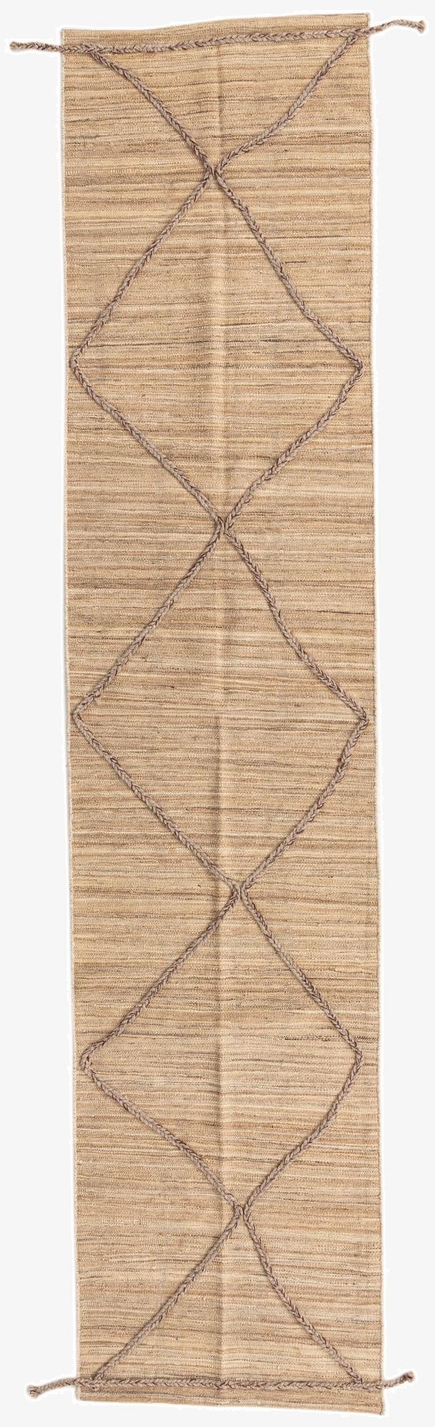 2' 5 x 10' 7  Hand Woven Kilim Modern Wool Runner Rug