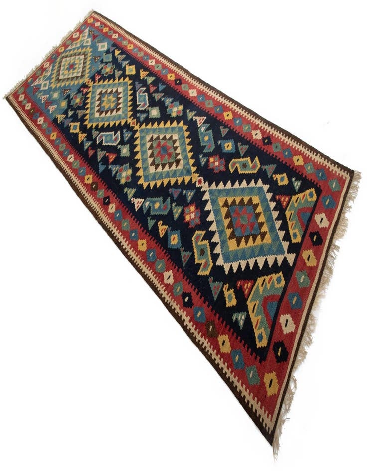 Detail image of 4' 10 x 12' 7 Kilim Wool Runner Rug
