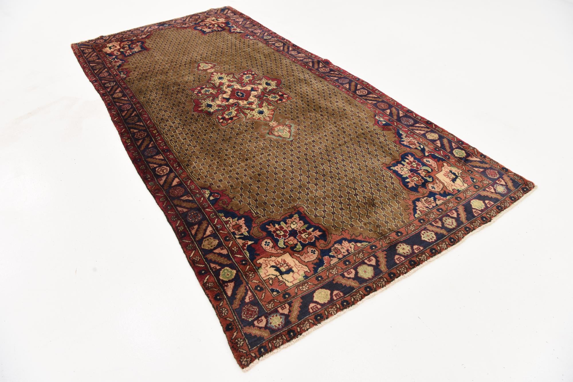 4' 9 x 9' 7 Hand Knotted Koliaei Persian Wool Runner Rug