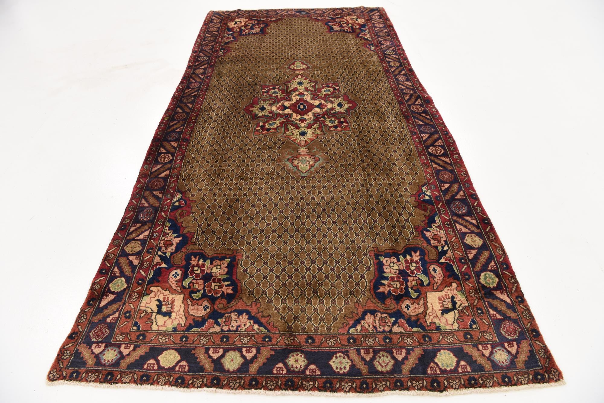 4' 9 x 9' 7 Hand Knotted Koliaei Persian Wool Runner Rug