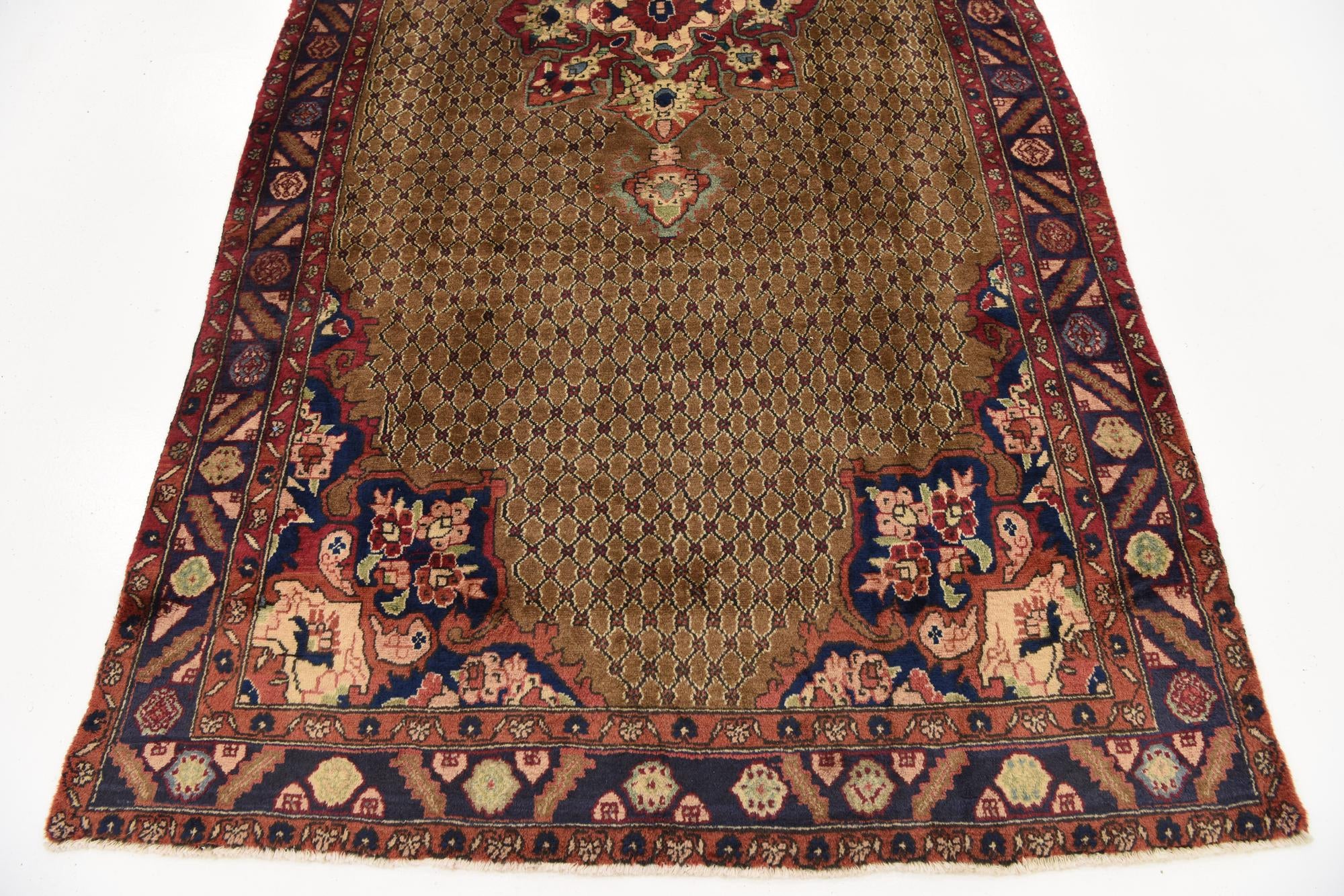 4' 9 x 9' 7 Hand Knotted Koliaei Persian Wool Runner Rug