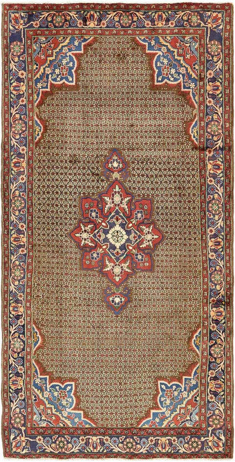 Detail image of 5' x 10' 2 Hand Knotted Koliaei Persian Wool Runner Rug