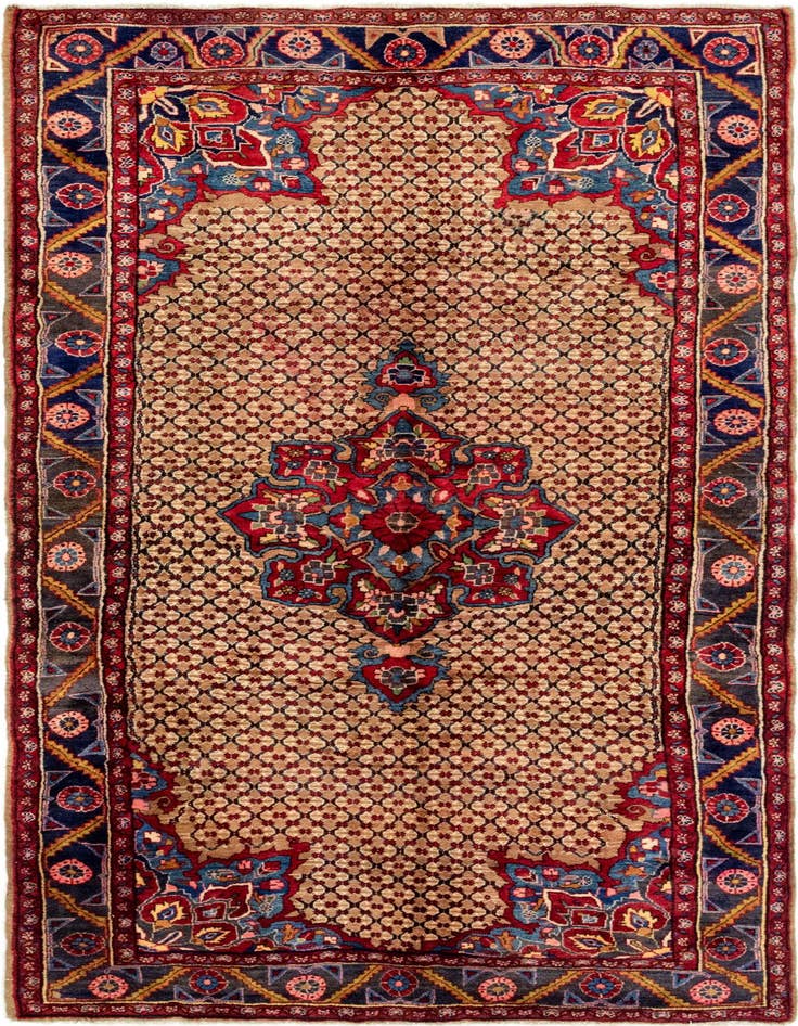 Detail image of 5' x 10' Hand Knotted Koliaei Persian Wool Runner Rug