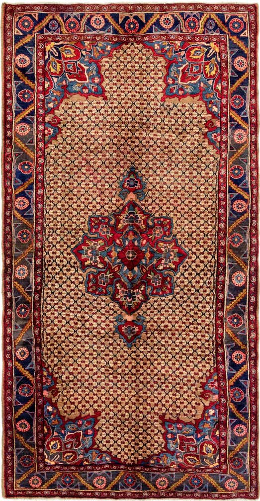5' x 10' Hand Knotted Koliaei Persian Wool Runner Rug
