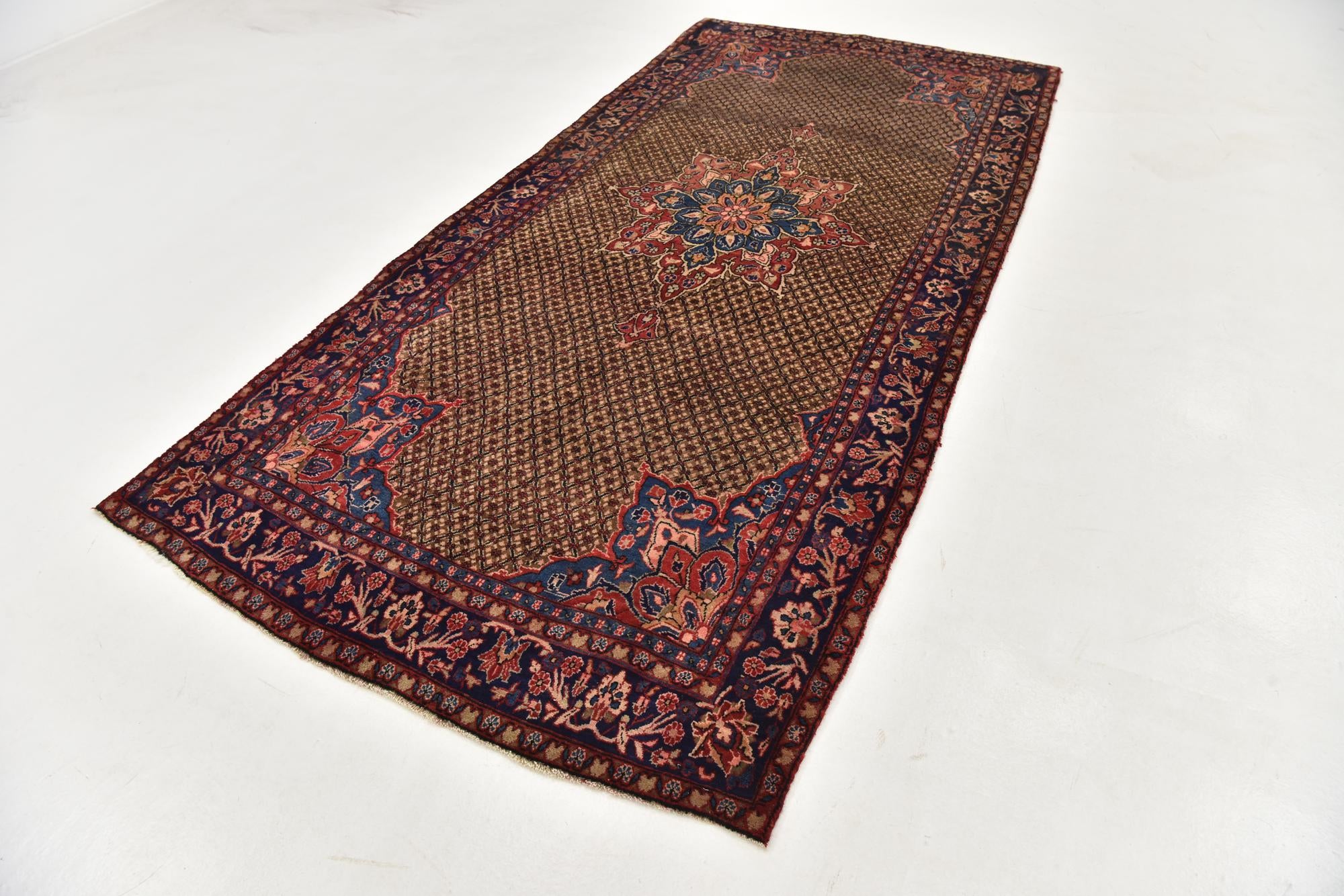 4' 10 x 10' 9 Hand Knotted Koliaei Persian Wool Runner Rug