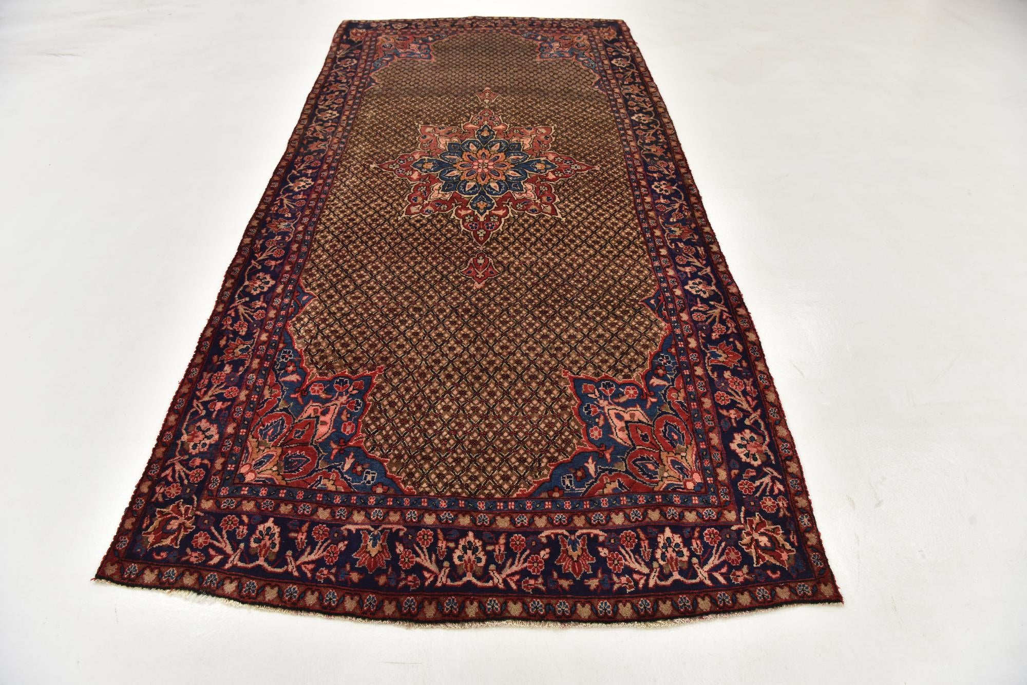 4' 10 x 10' 9 Hand Knotted Koliaei Persian Wool Runner Rug
