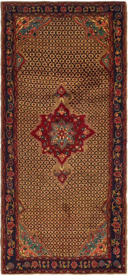 Detail image of 5' x 11' 2 Hand Knotted Koliaei Persian Wool Runner Rug