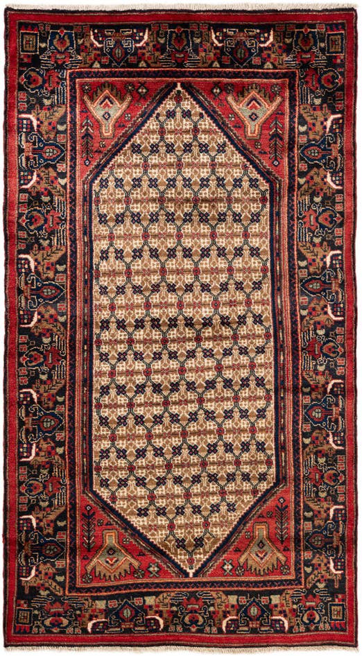 Detail image of 4' 1 x 9' 1 Hand Knotted Koliaei Persian Wool Runner Rug