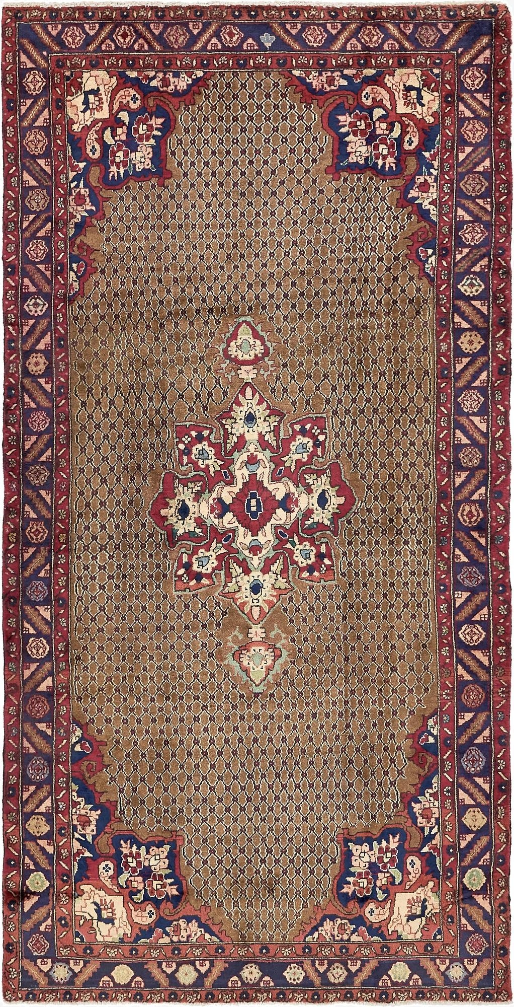 145cm x 292cm  Hand Knotted Koliaei Persian Wool Runner Rug