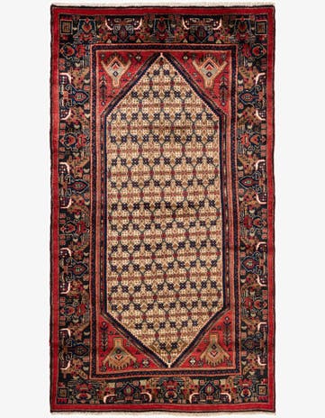4' 1 x 9' 1 Hand Knotted Koliaei Persian Wool Runner Rug