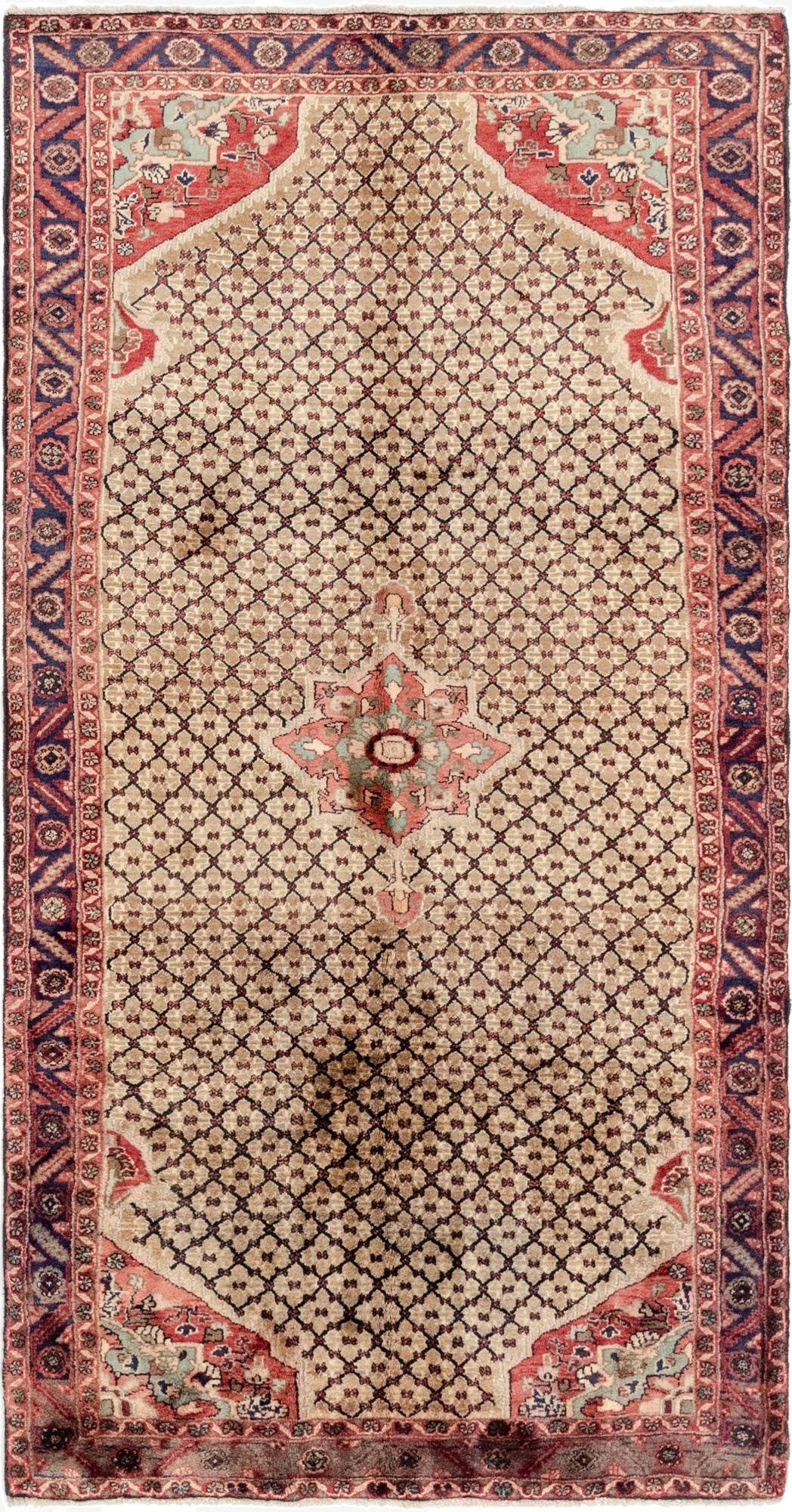 4' 9 x 9' 2  Hand Knotted Koliaei Persian Wool Runner Rug