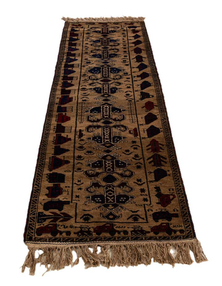 2' 2 x 9' 6 Hand Knotted Lahour Oriental Wool Runner Rug