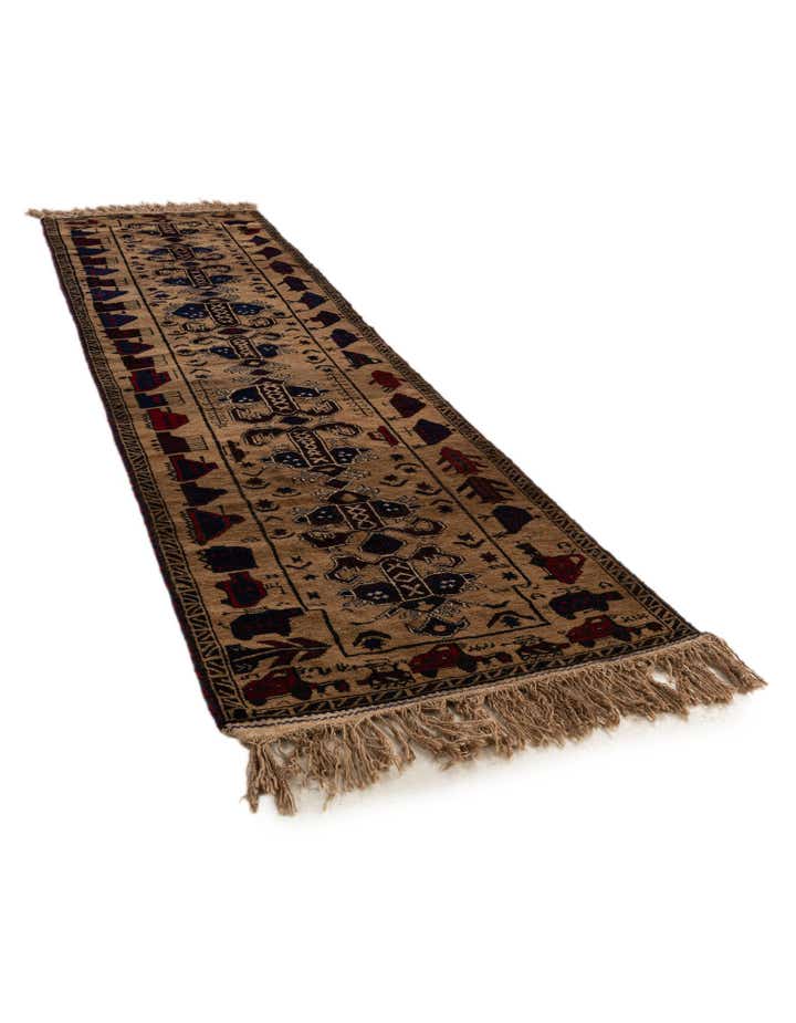 2' 2 x 9' 6 Hand Knotted Lahour Oriental Wool Runner Rug